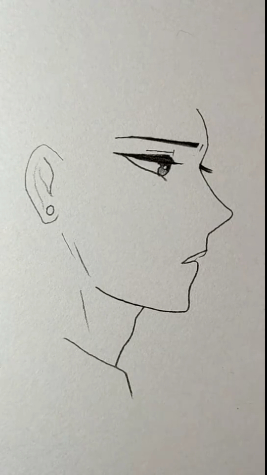 #简笔画#画动漫男生侧脸