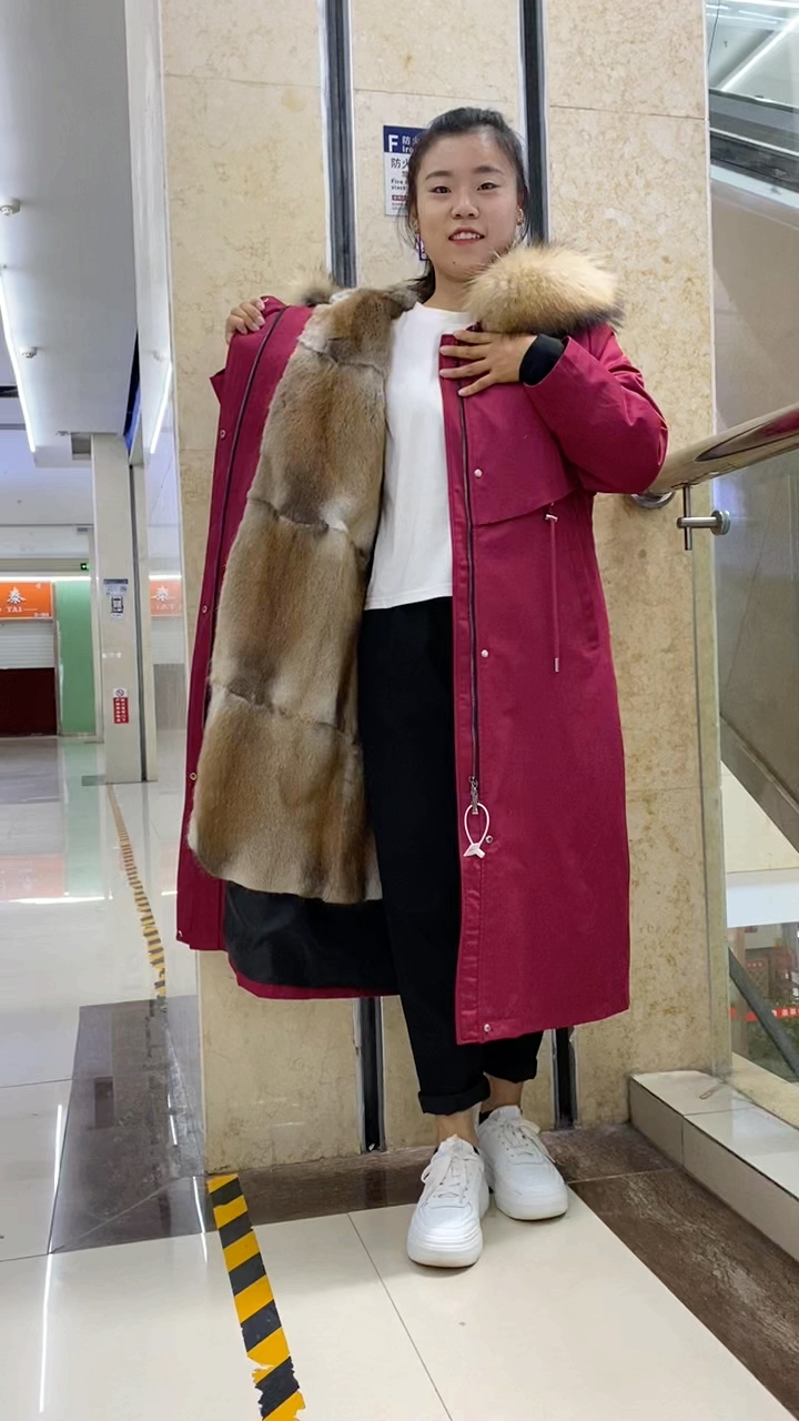 女士皮草派克服大衣