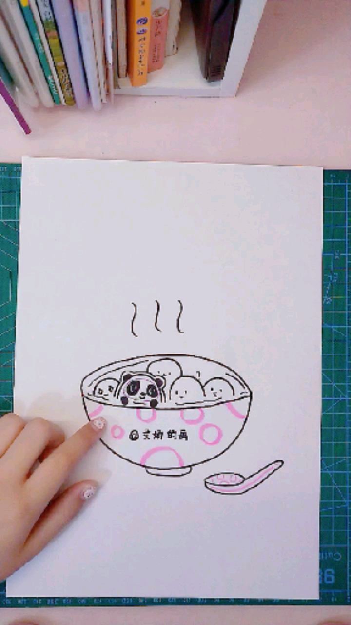 #画画原来如此简单#一看就会可爱萌简笔画,元宵汤圆圆,艾炀的画。