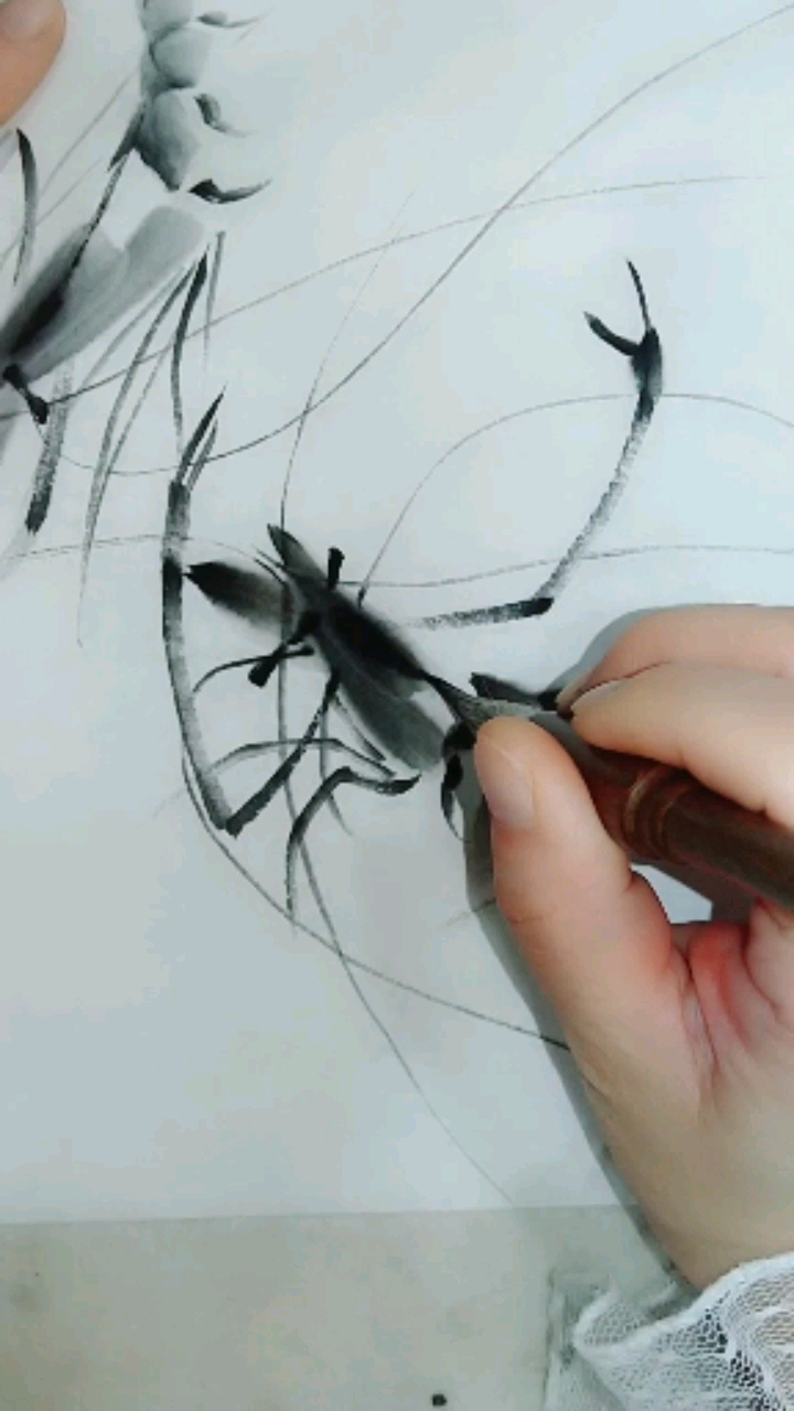 #中国画#画虾很简单,跟我学您也可以成为齐白石