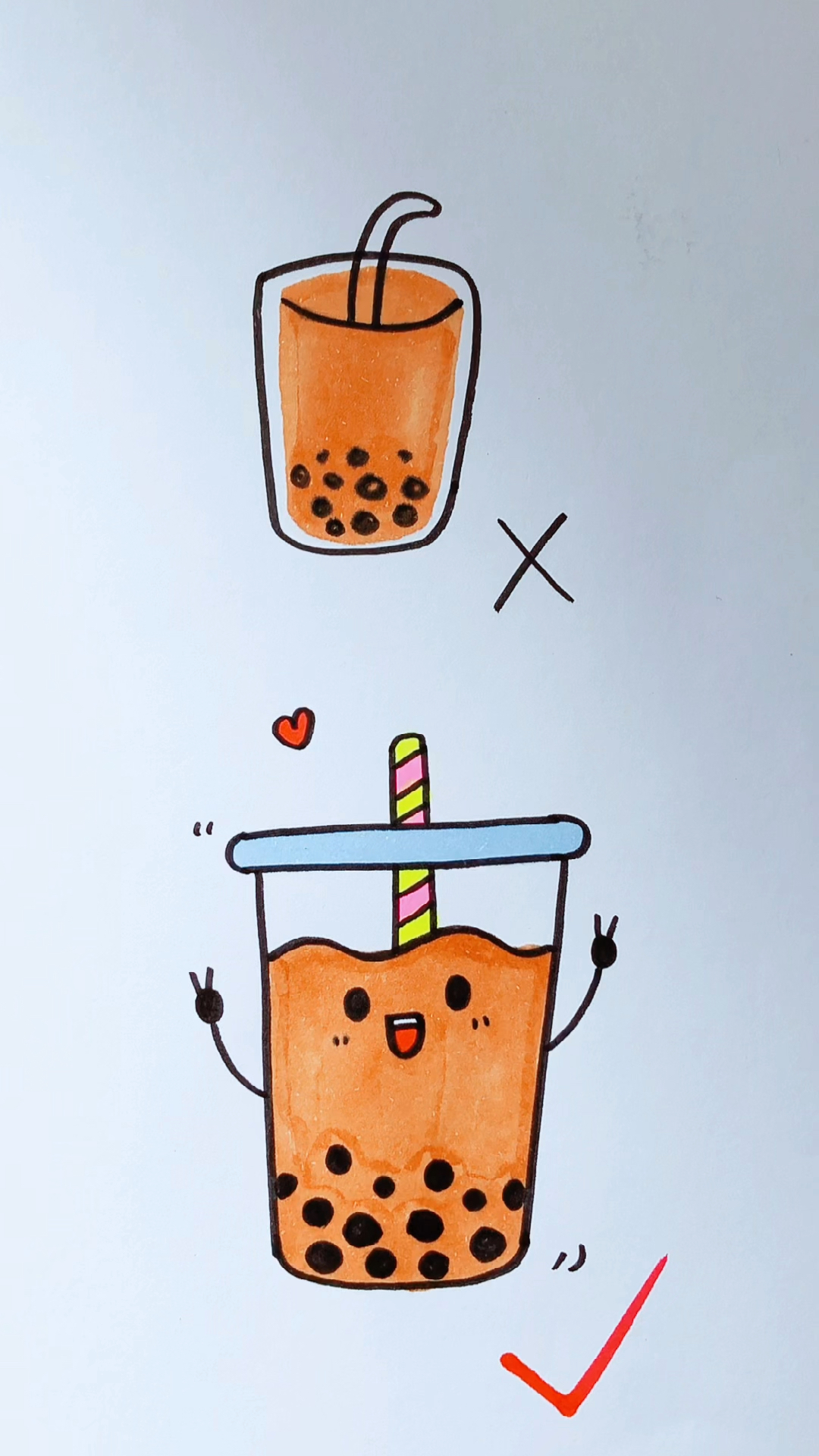 #画画原来如此简单#奶茶简笔画