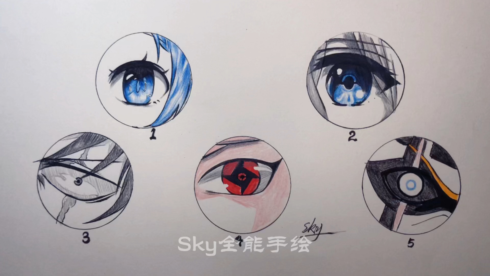 #画画原来如此简单#教你手绘动漫人物眼睛绘制过程