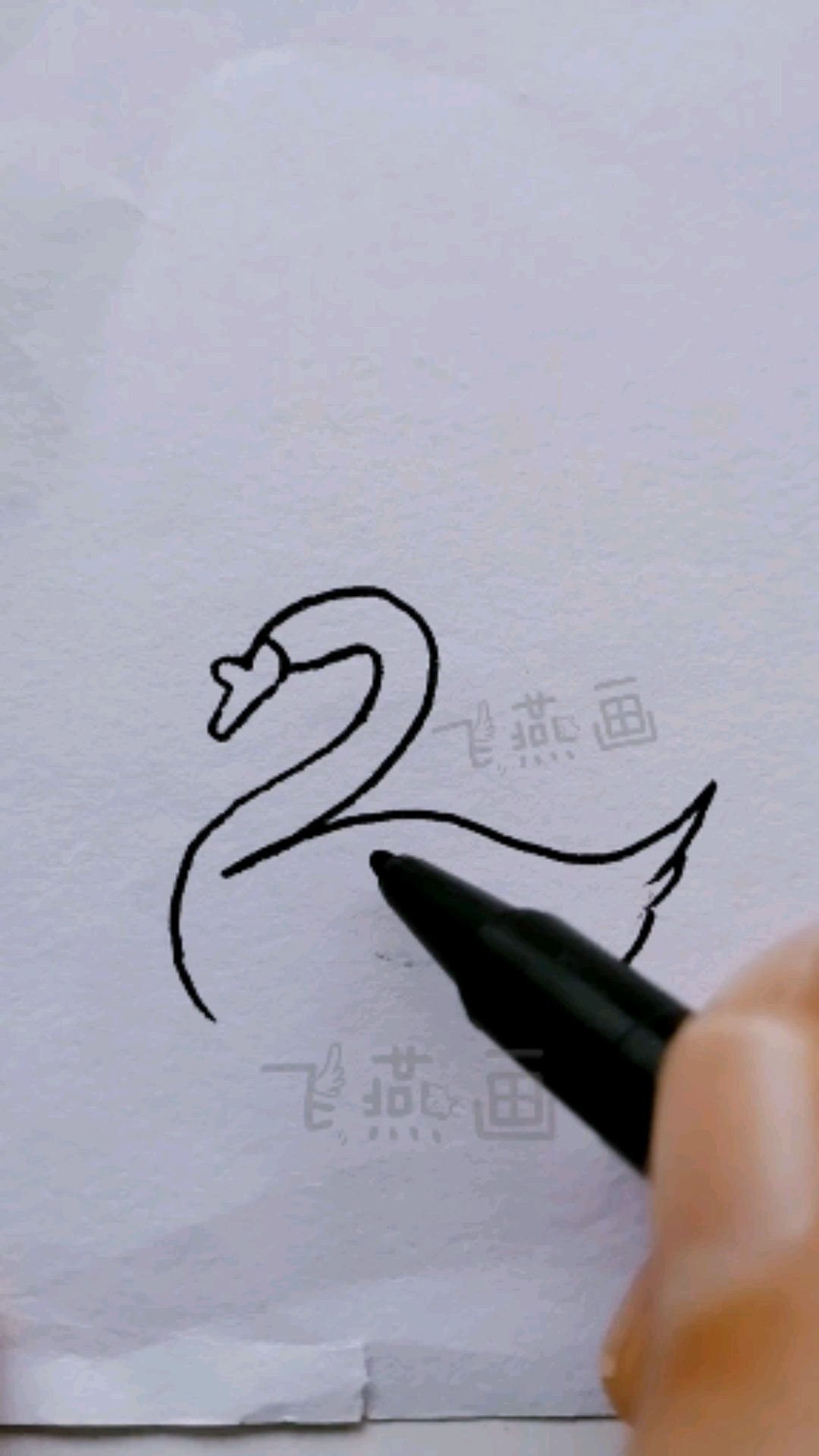 #简笔画#数字简笔画2画大白鹅