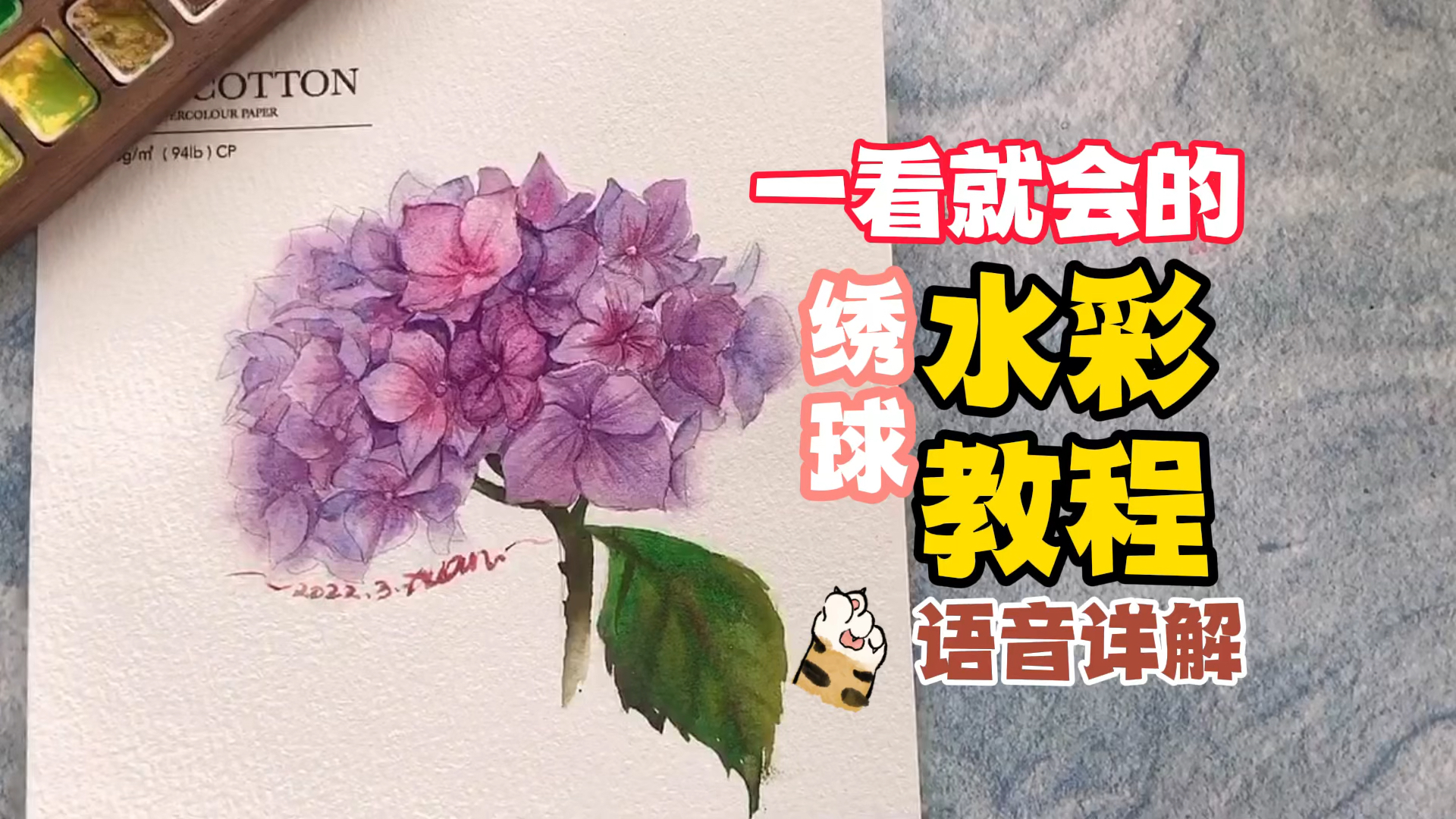 #画画原来如此简单#水彩教程|绣球的画法10分钟上手