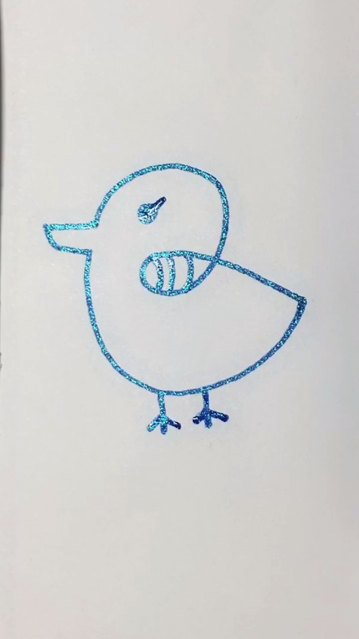 #画画原来如此简单#一笔画小鸡简笔画