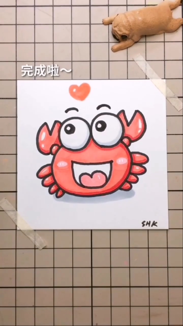今天分享螃蟹简笔画