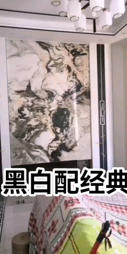 #电视墙美图#黑白配经典快装集成墙板#电视墙