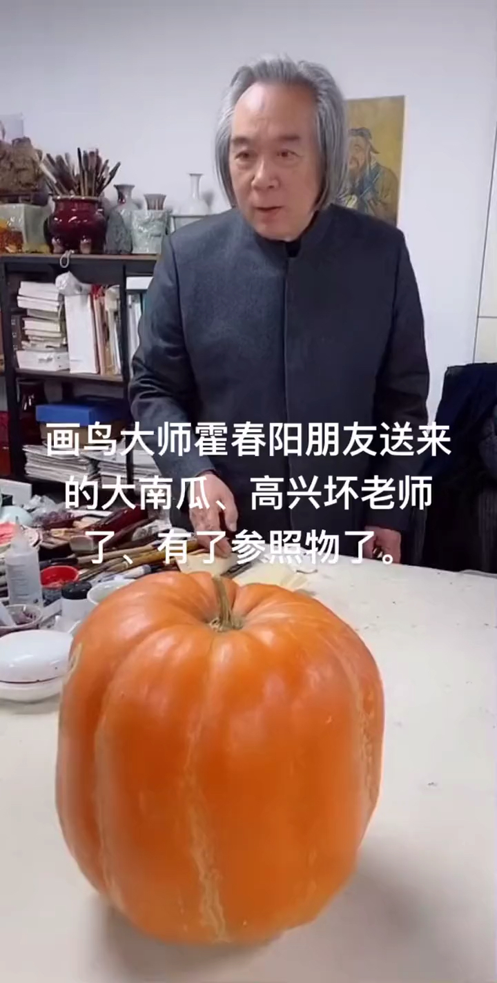 花鸟大师霍春阳老师朋友送来、大南瓜老师高兴坏了有了实物参考了[强]