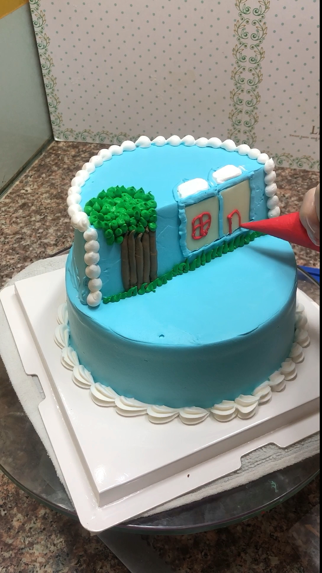 #生日蛋糕#这样做门,一看就会