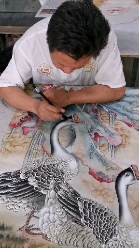#中国画#看到了大鹅你想到了啥?