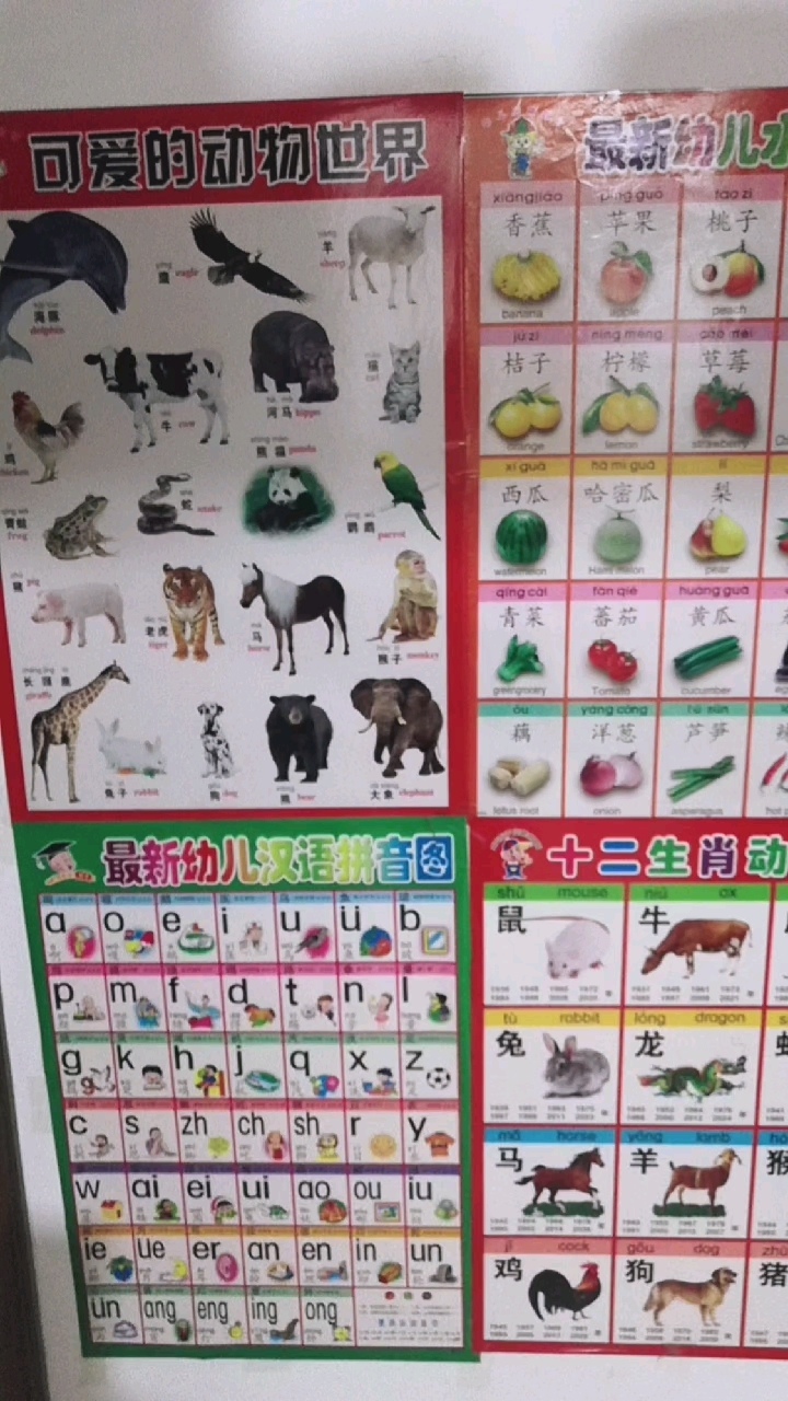 最新幼儿汉语拼音图十生肖动