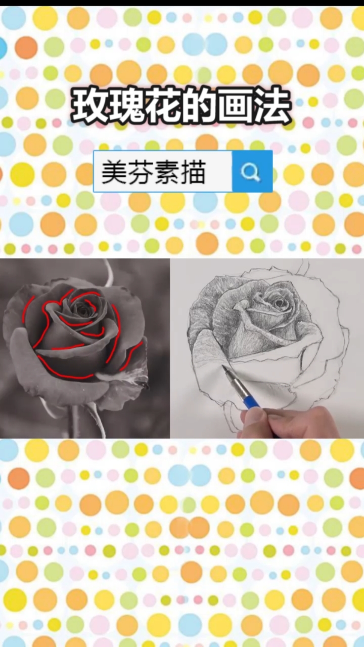 #画画原来如此简单#教你用最简单的方法画素描!顺着结构排线,轻松画一朵漂亮的玫瑰花素描!