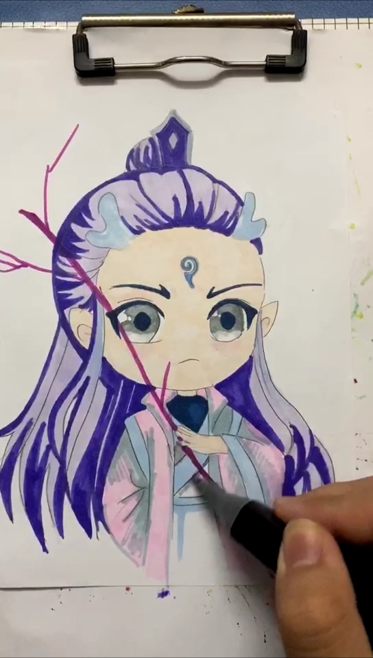 #我要上热门#周末放假老师安排画的Q版敖丙