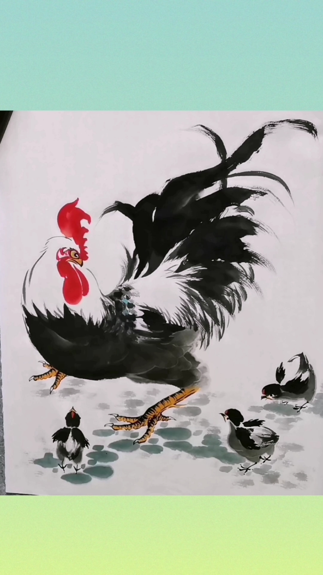 王兴民国画公鸡:画公鸡的技法