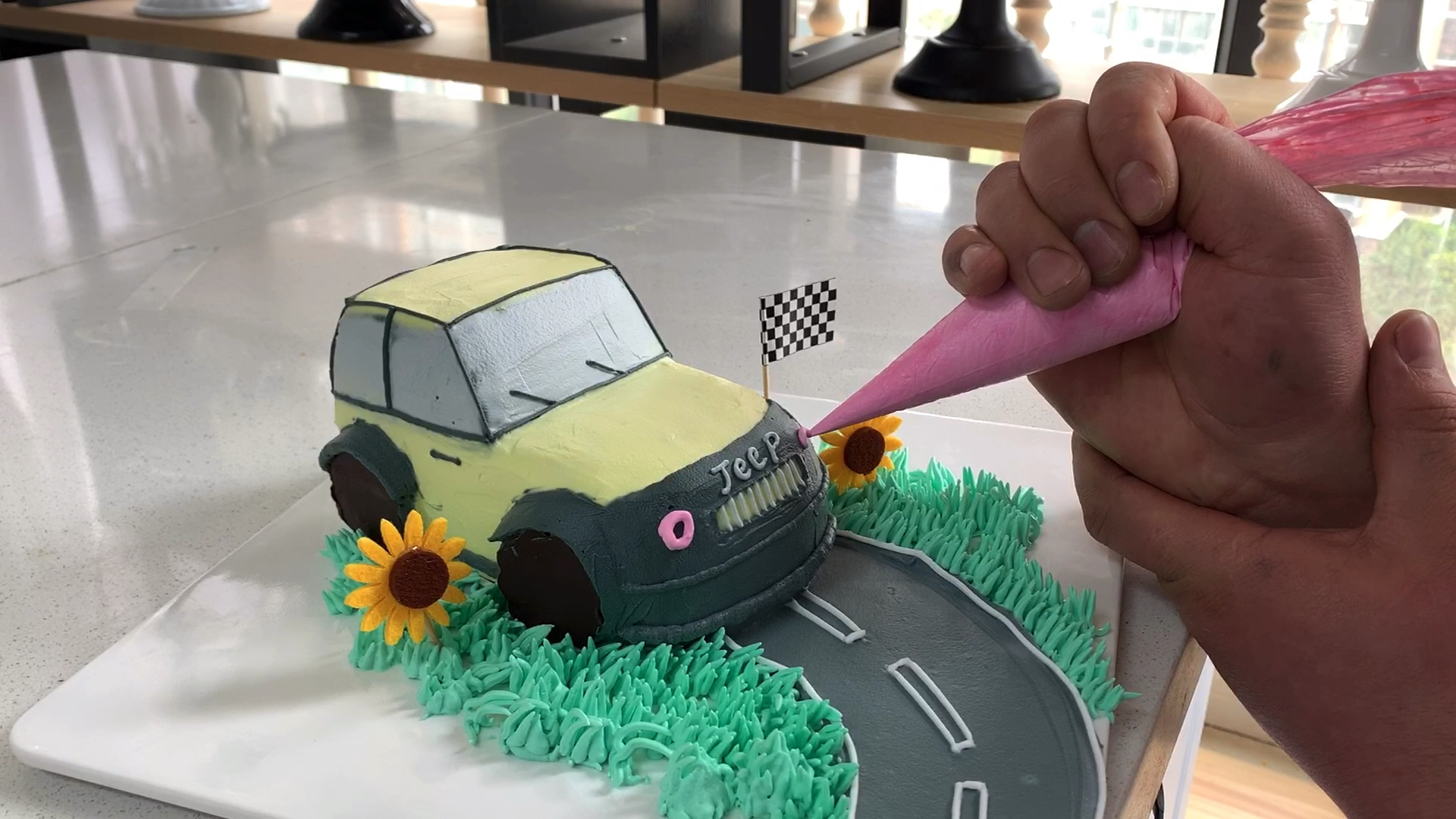 #越野车蛋糕教学#