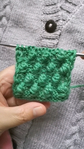 #纯手工编织毛衣#爆米花编织教程，4针8行一个花型。