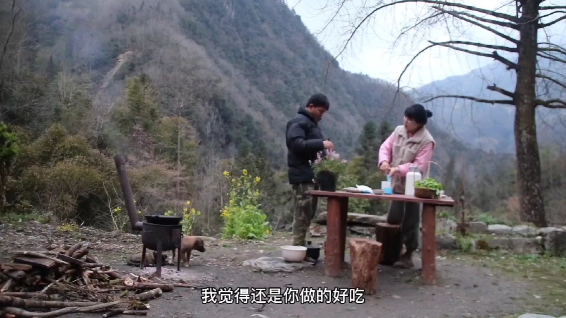 #乡村生活#山里即使没电,有炉子也能做饭,真正烛光晚餐!(五)