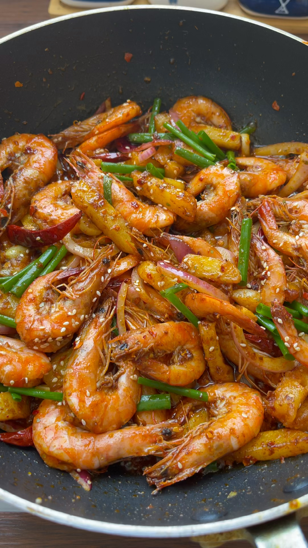 饭店的干锅土豆虾,原来做法这么简单!