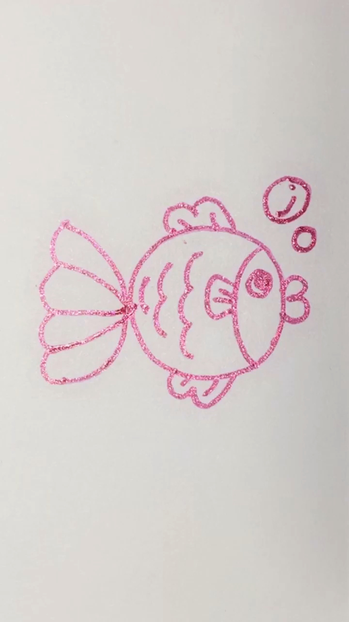#画画原来如此简单#学画金鱼简笔画