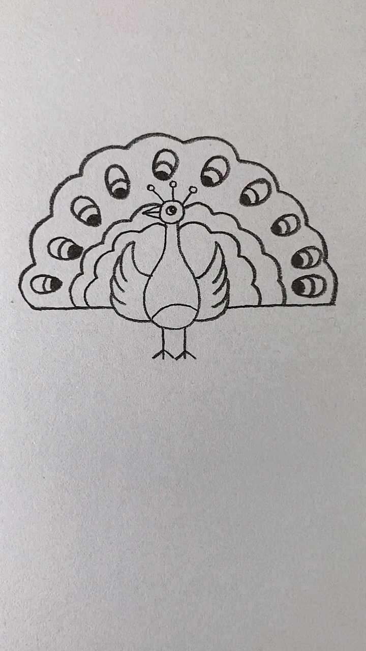 #简笔画#这是凤凰还是孔雀？