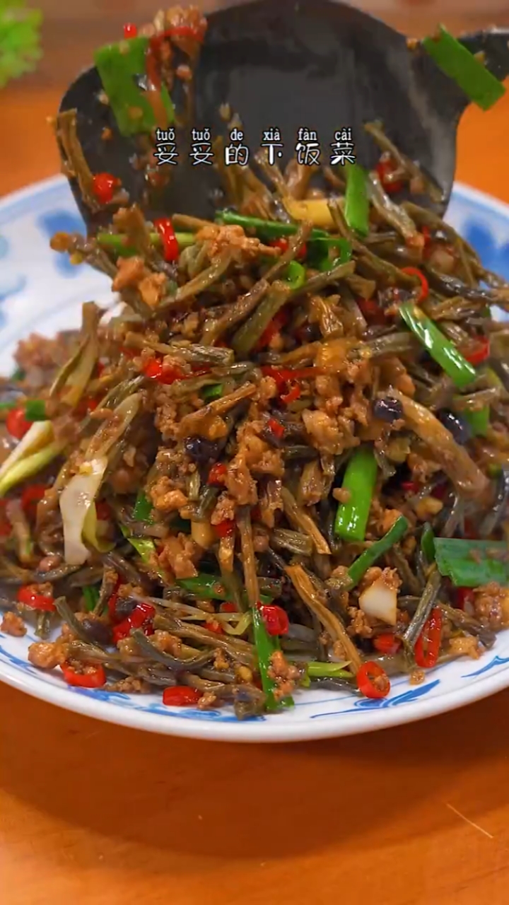 干豆角炒肉末,妥妥的下饭菜