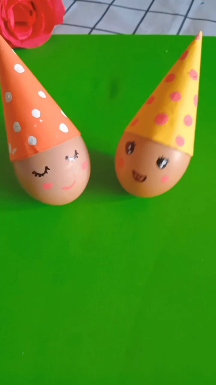 #创意手工DIY#一起用鸡蛋壳做个可爱的不倒翁吧!