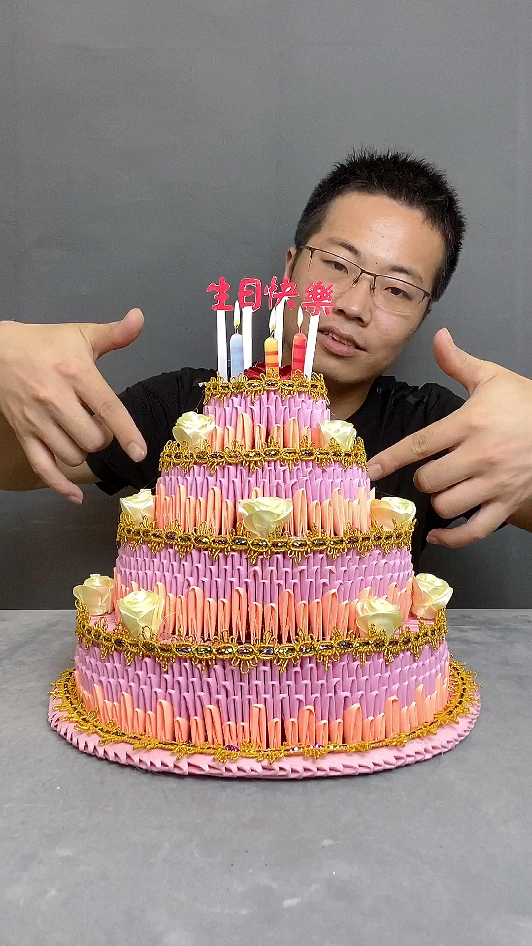 #手工制作#为自己做的生日蛋糕，怎么样