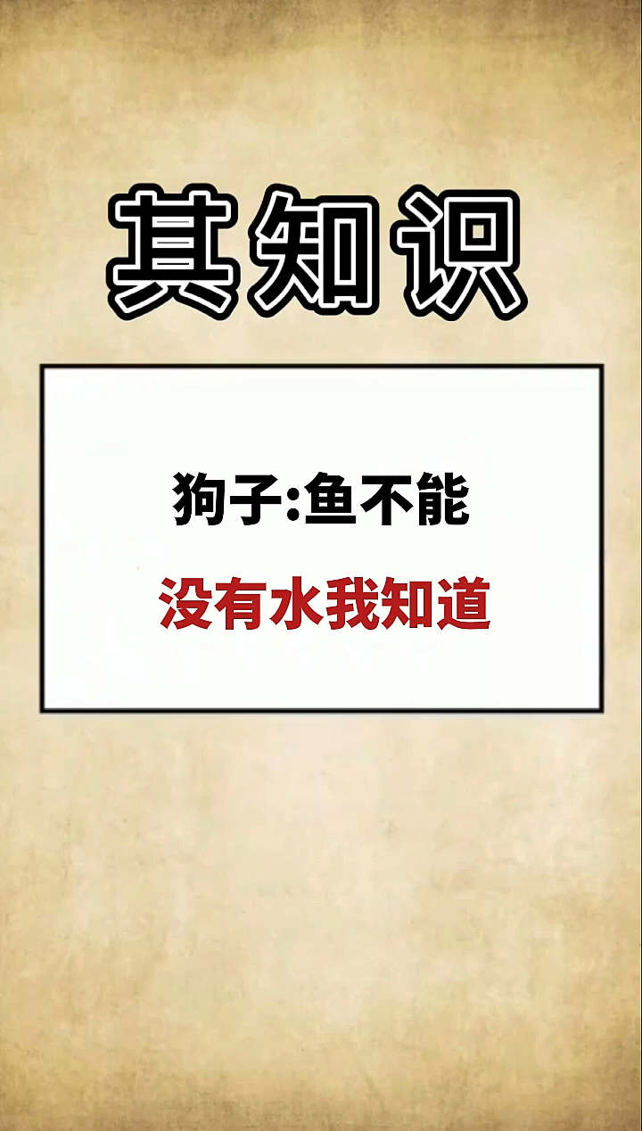 狗子:鱼不能没有水我知道