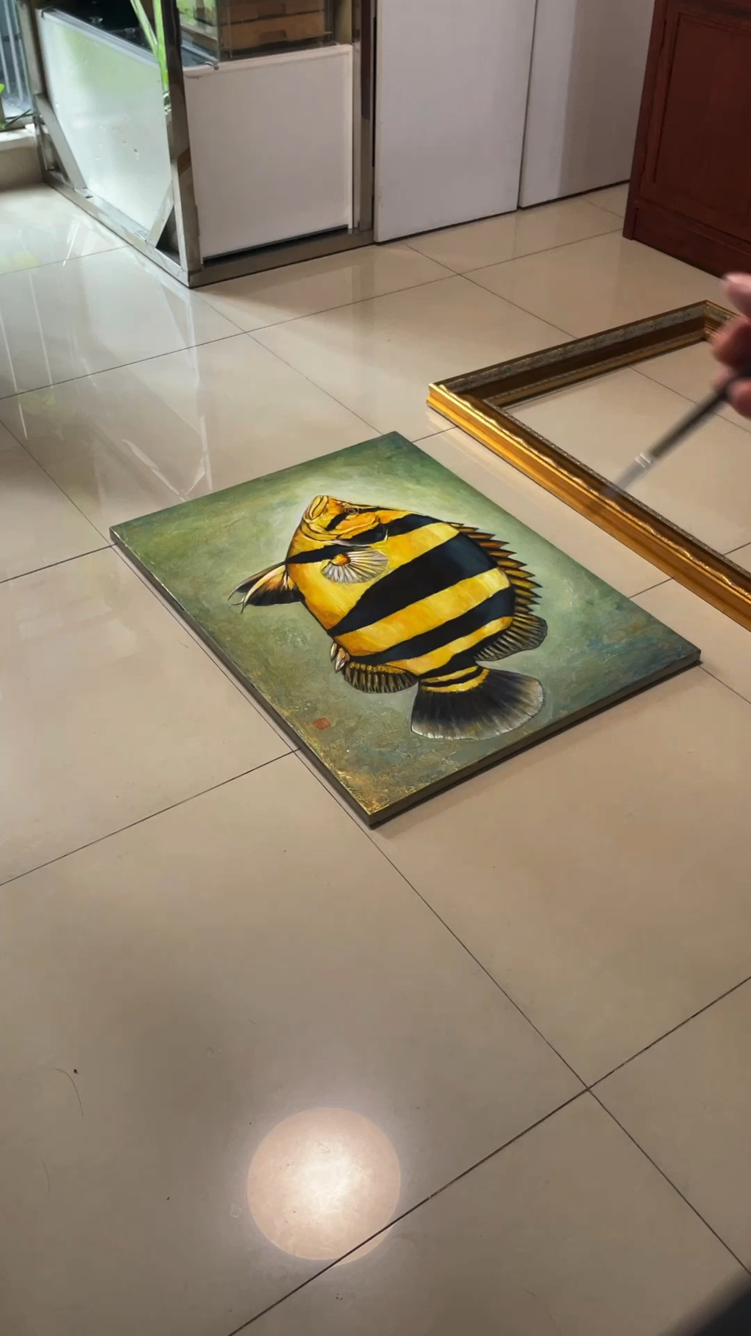 #虎鱼#红龙鱼和泰国虎鱼原创手绘,每幅独一!