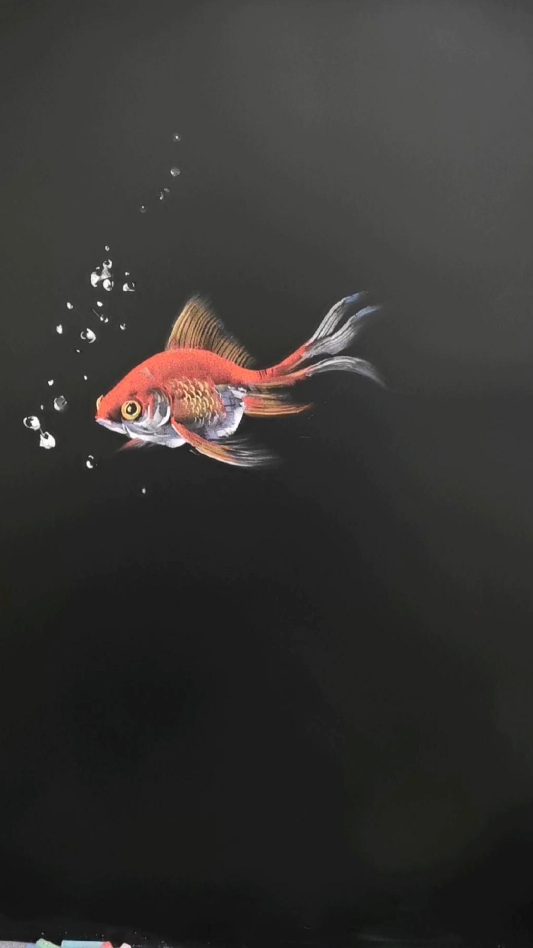 #粉笔画#正在寻找朋友的鱼儿