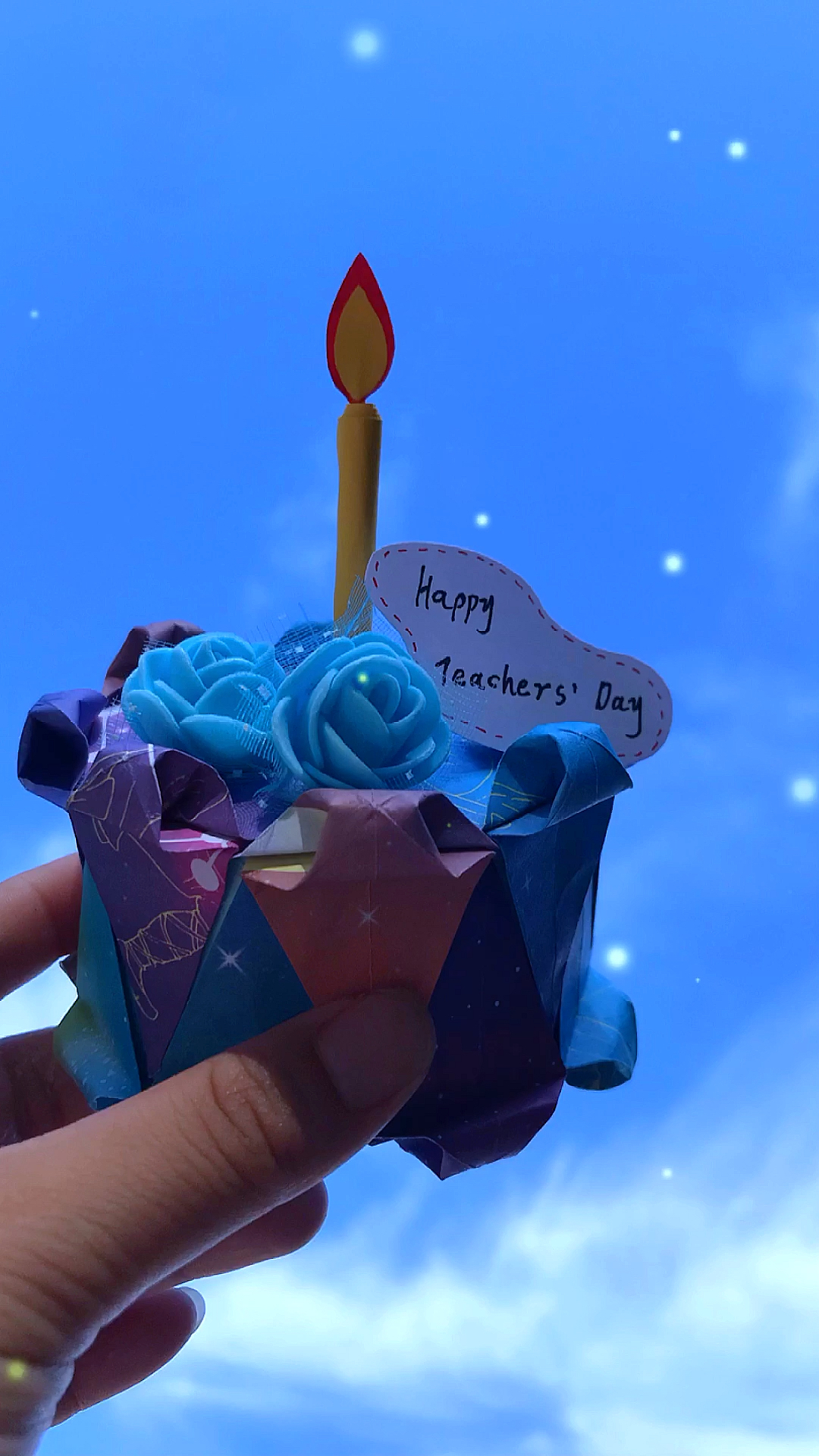 #教师节手工#教师节给老师做星空蛋糕