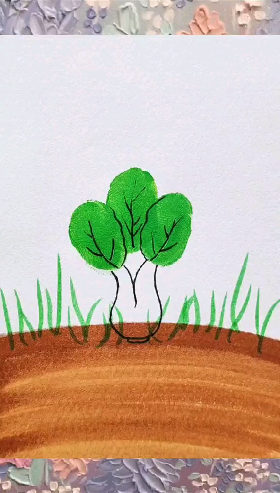 #儿童创意美术#《手指印画—一棵大白菜》,非常适合小朋友们玩哦!