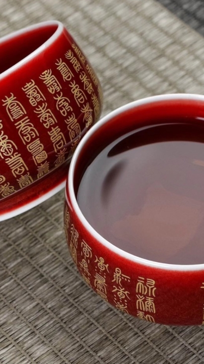 #夏食记#【郎红百福单杯】手绘容量:80ml#蒙古国3万只羊将变羊肉
