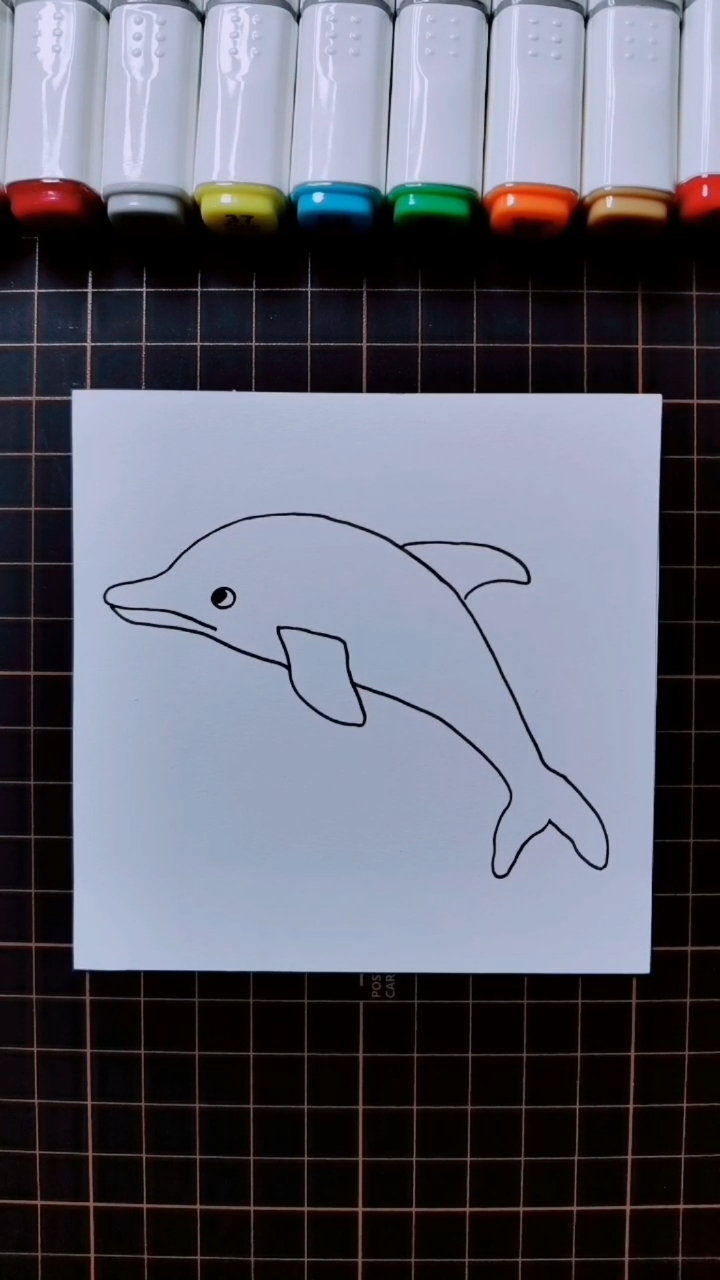 #简笔画#可爱海豚简简笔