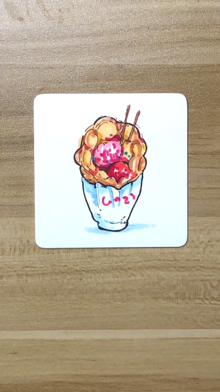 #儿童简笔画#我说我画的是鸡蛋仔，你信么？