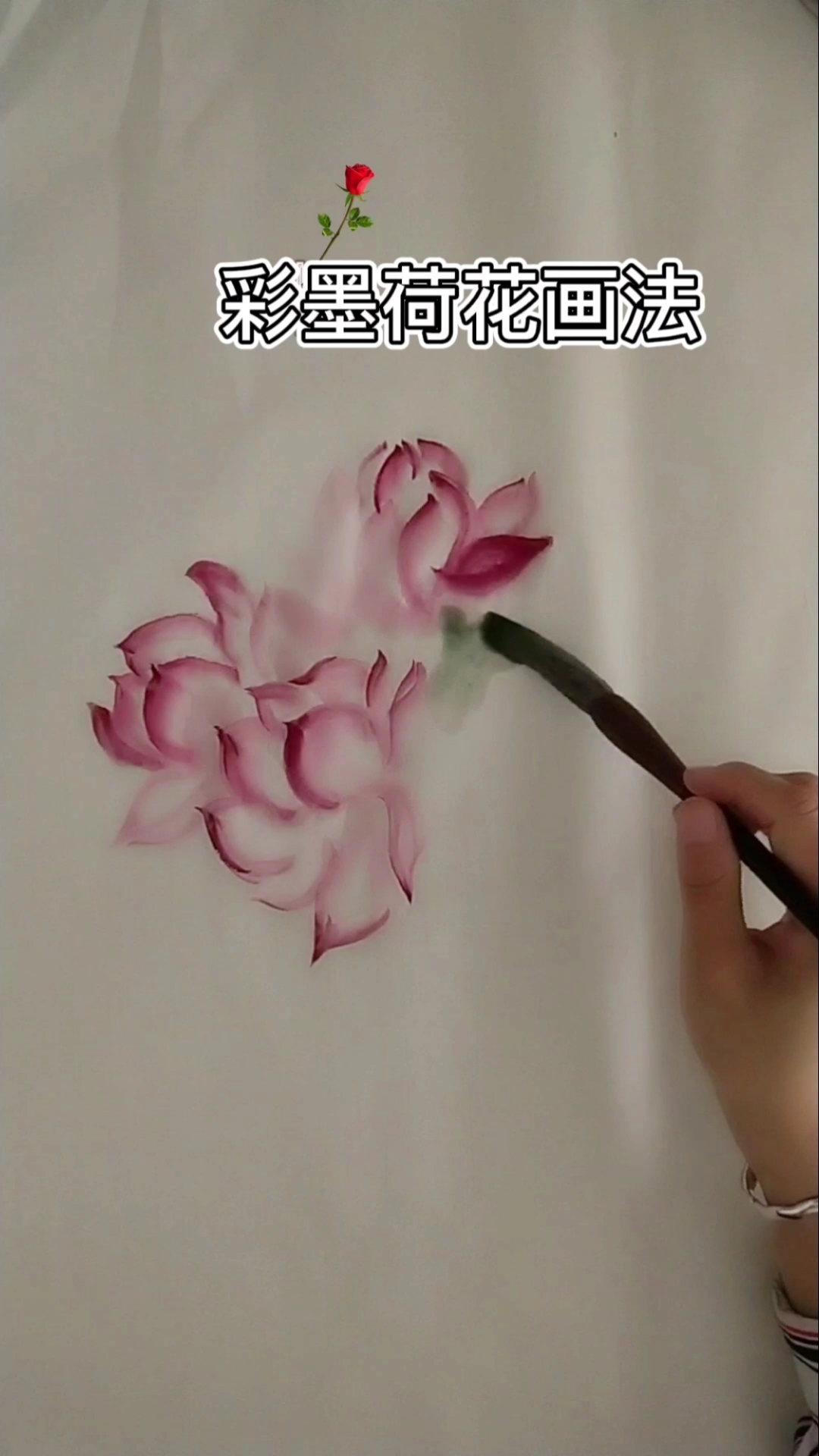 超简单的彩墨荷花,看完的都能学会。