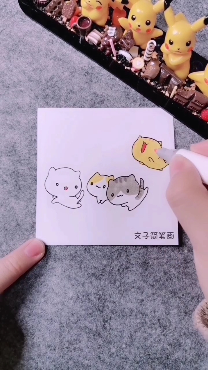 今天分享可爱小猫简笔画