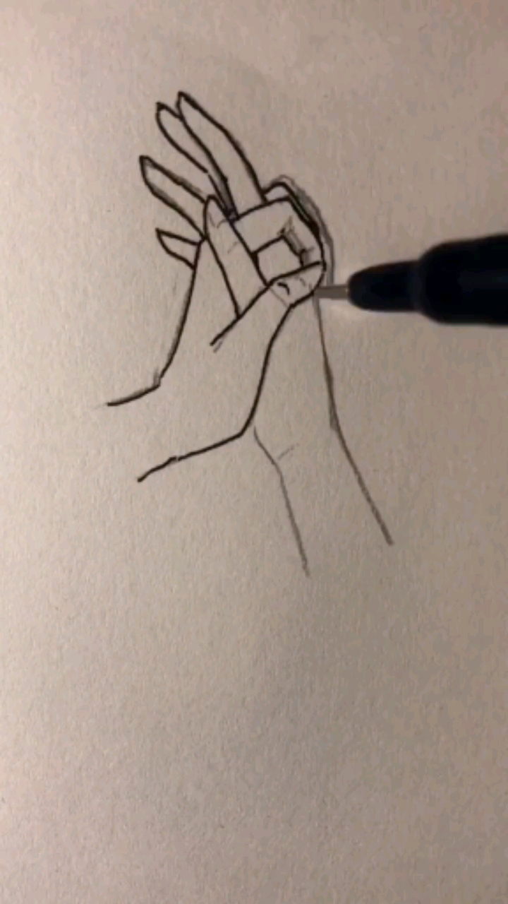 教大家画个手吧