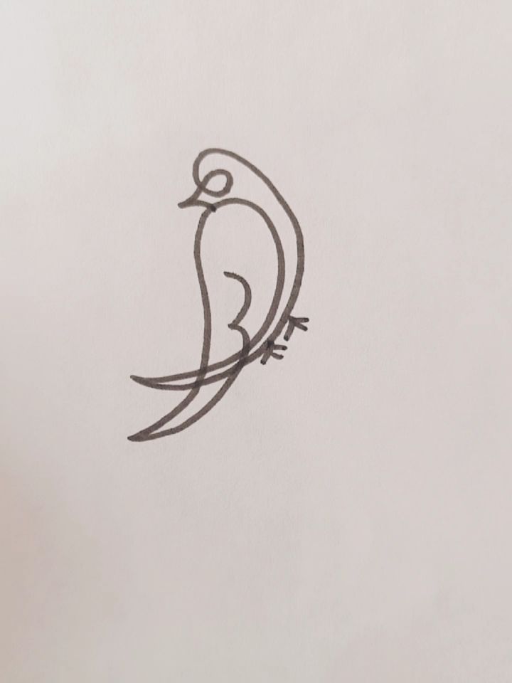 一笔画小鸟