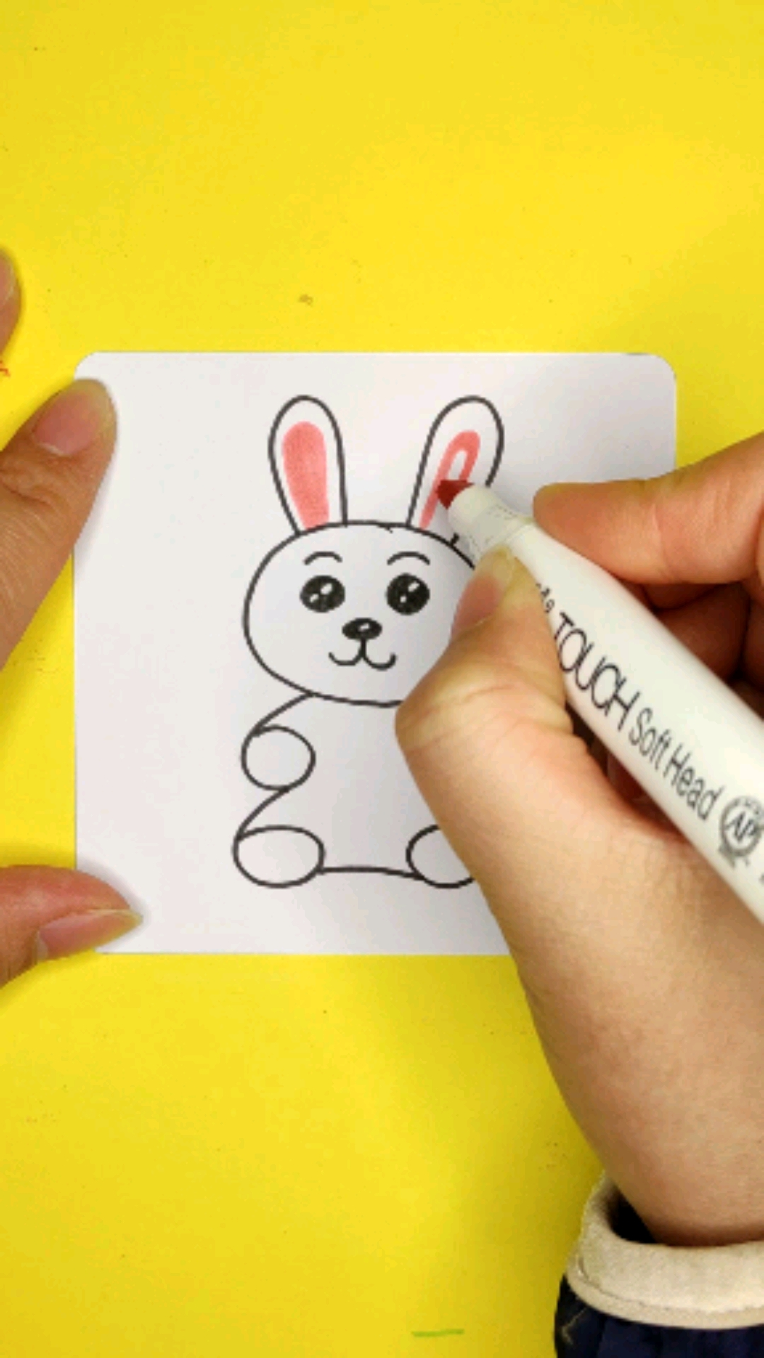 #画画原来如此简单#4个6画小白兔,你学会了吗?#画画#简笔画