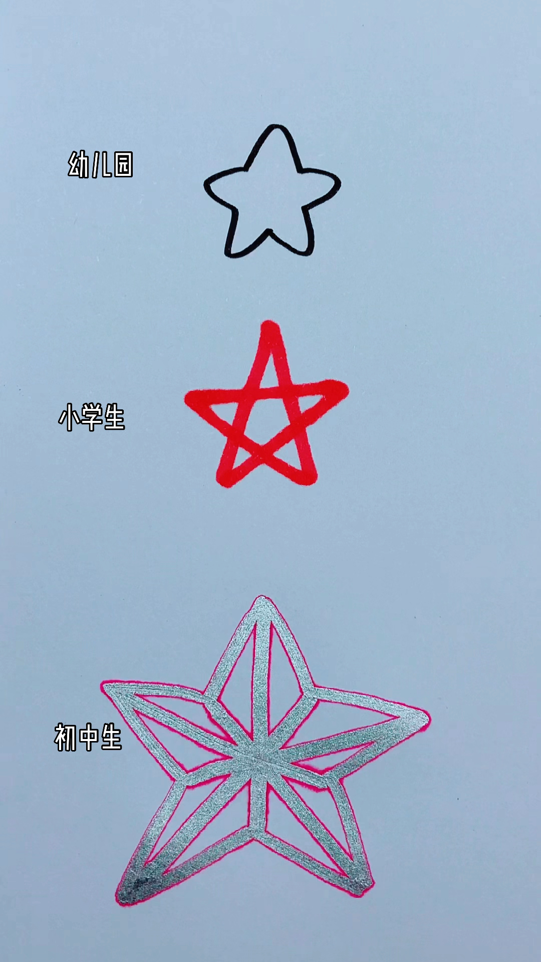 #简笔画#你是怎么画五角星的？