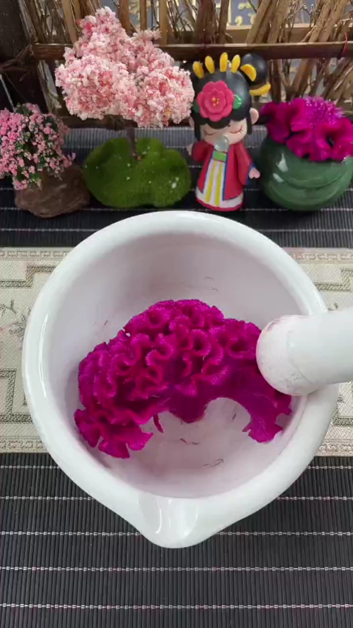 用鸡冠花做古法口脂