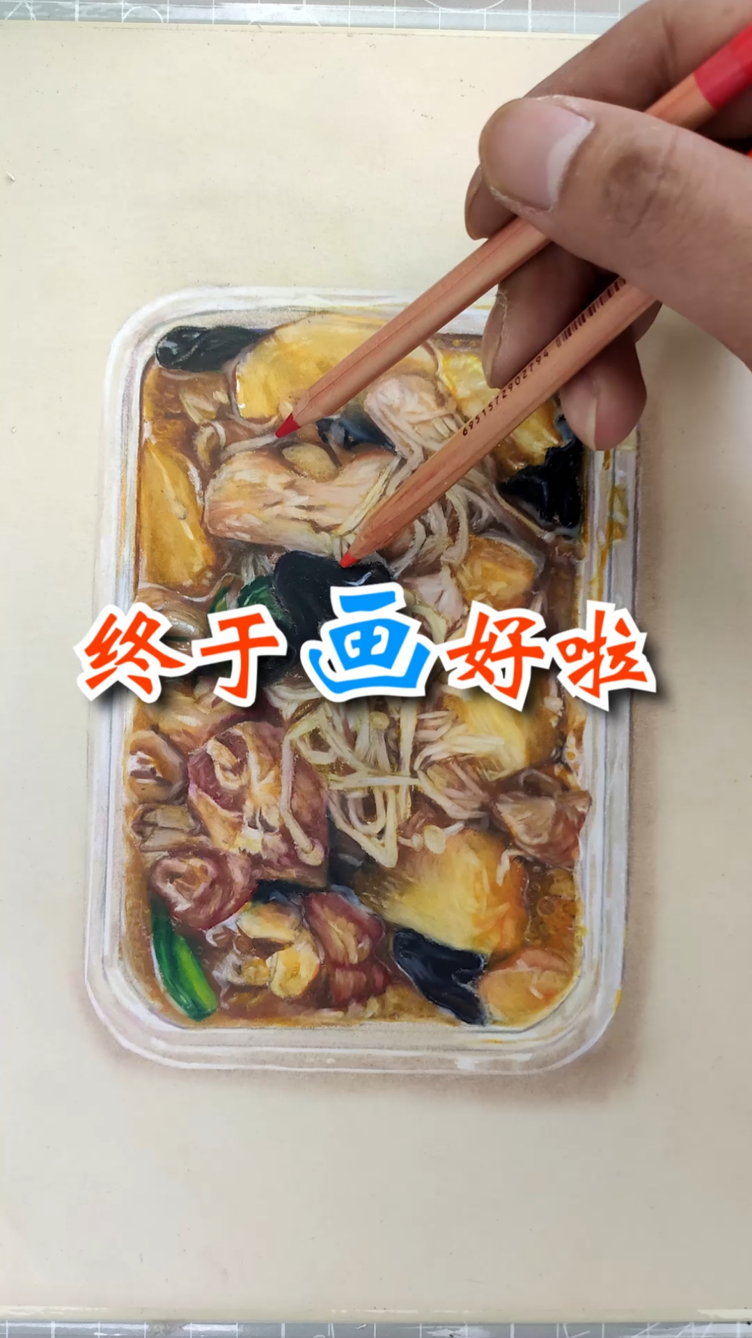 #寻找最牛手艺人#上才艺，土豆鸡块终于画好啦！