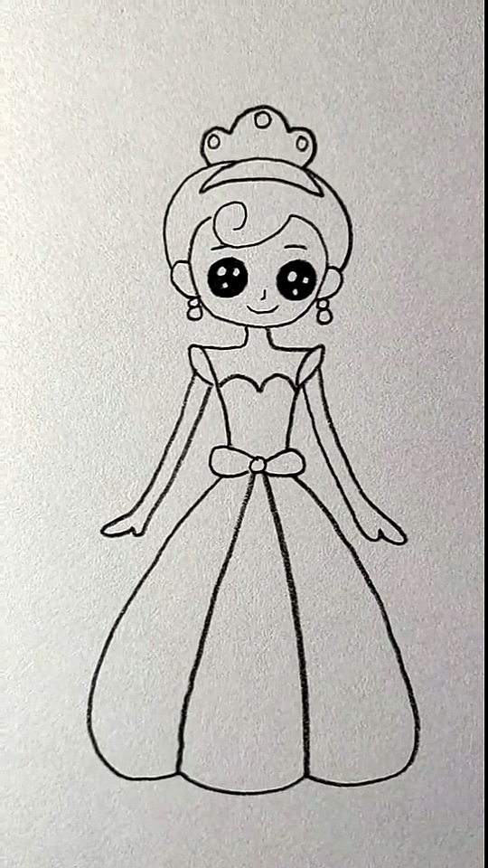 #简笔画#画漂亮的大眼睛公主