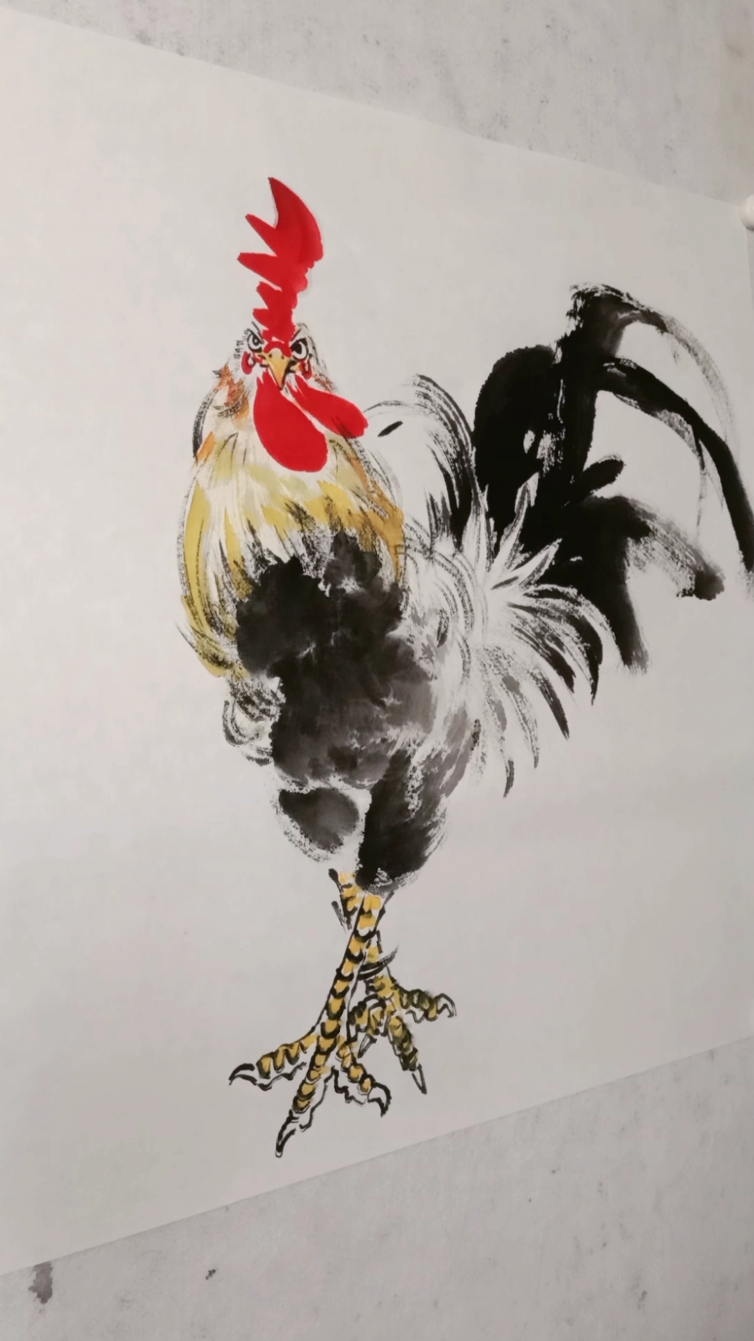 大写意国画,绘画技法,画公鸡