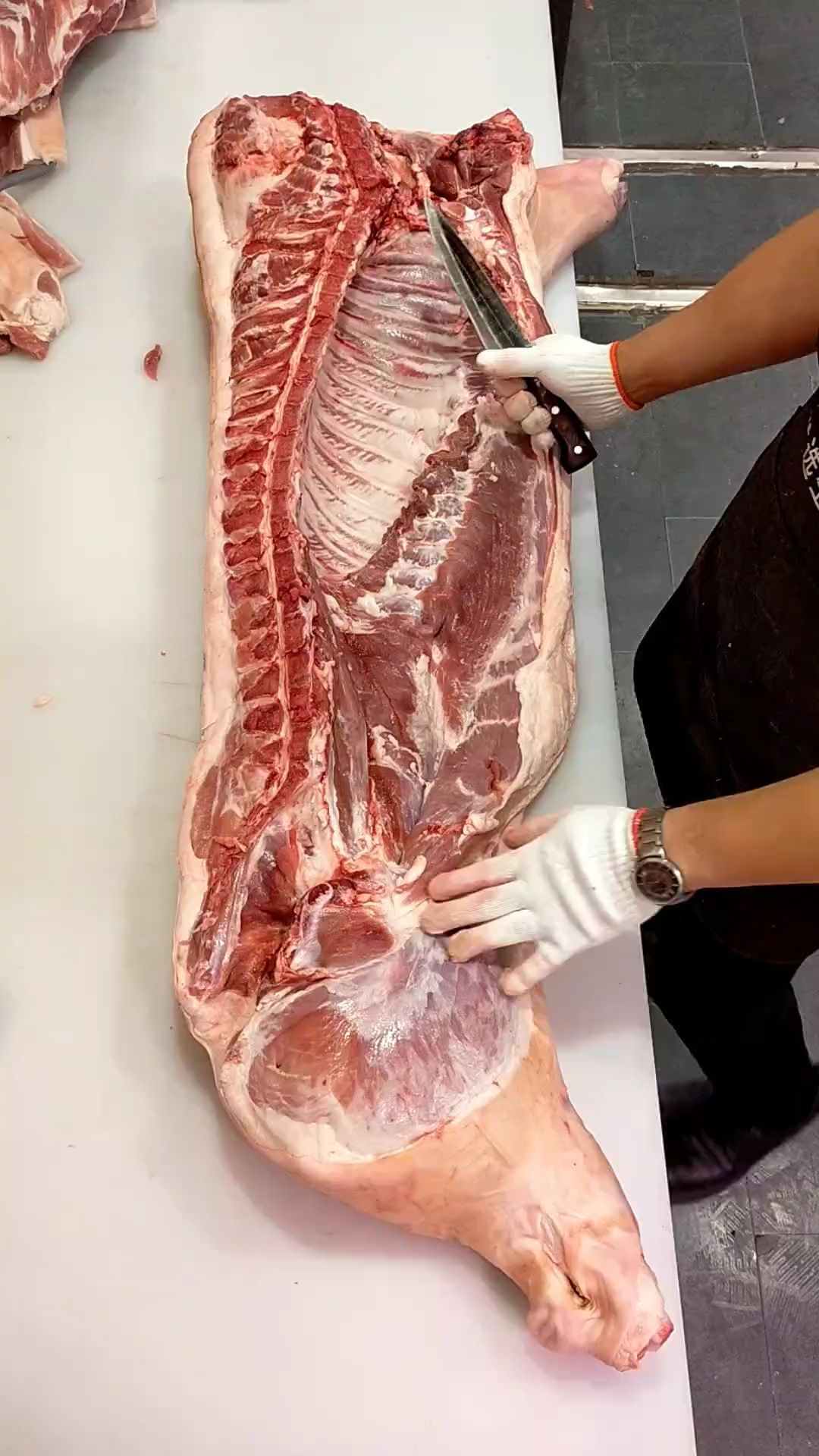 #猪肉#分解猪肉的详细过程,大家看看手法怎么样?