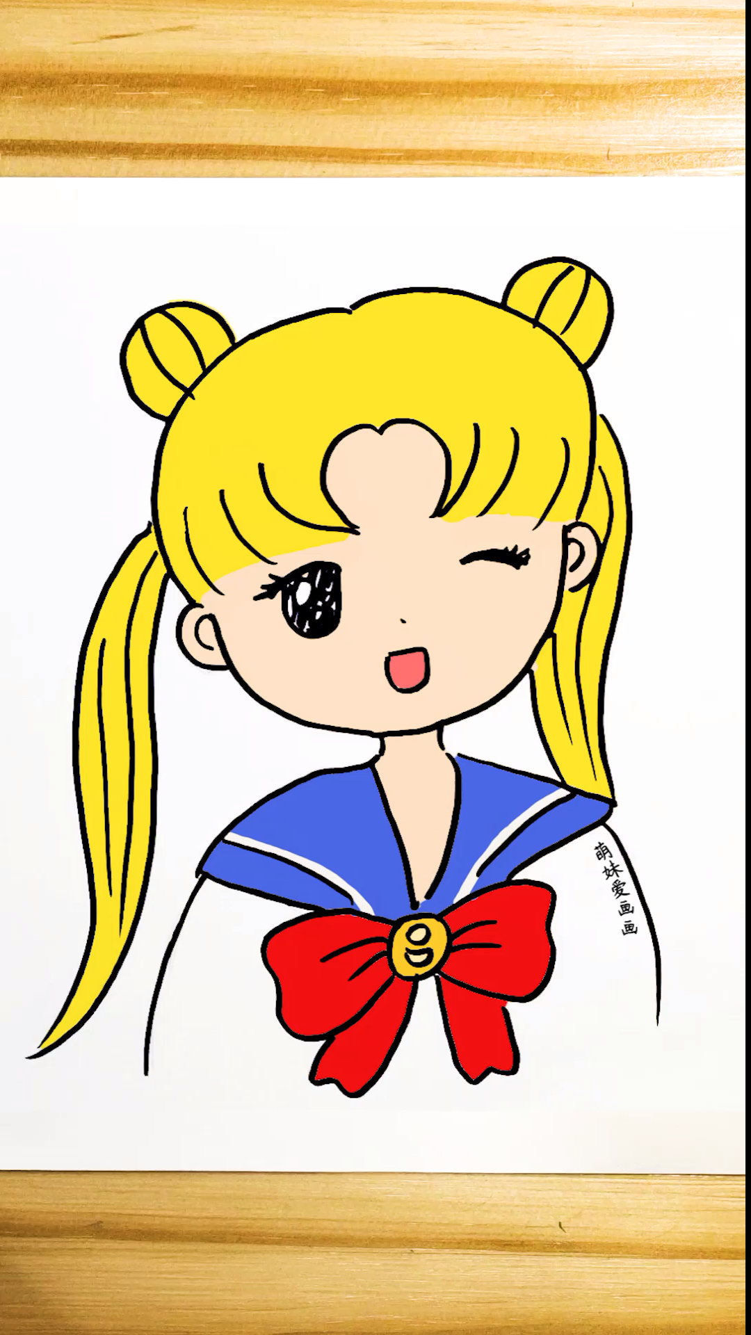 #简笔画#一起来画美少女战士月野兔卡通画