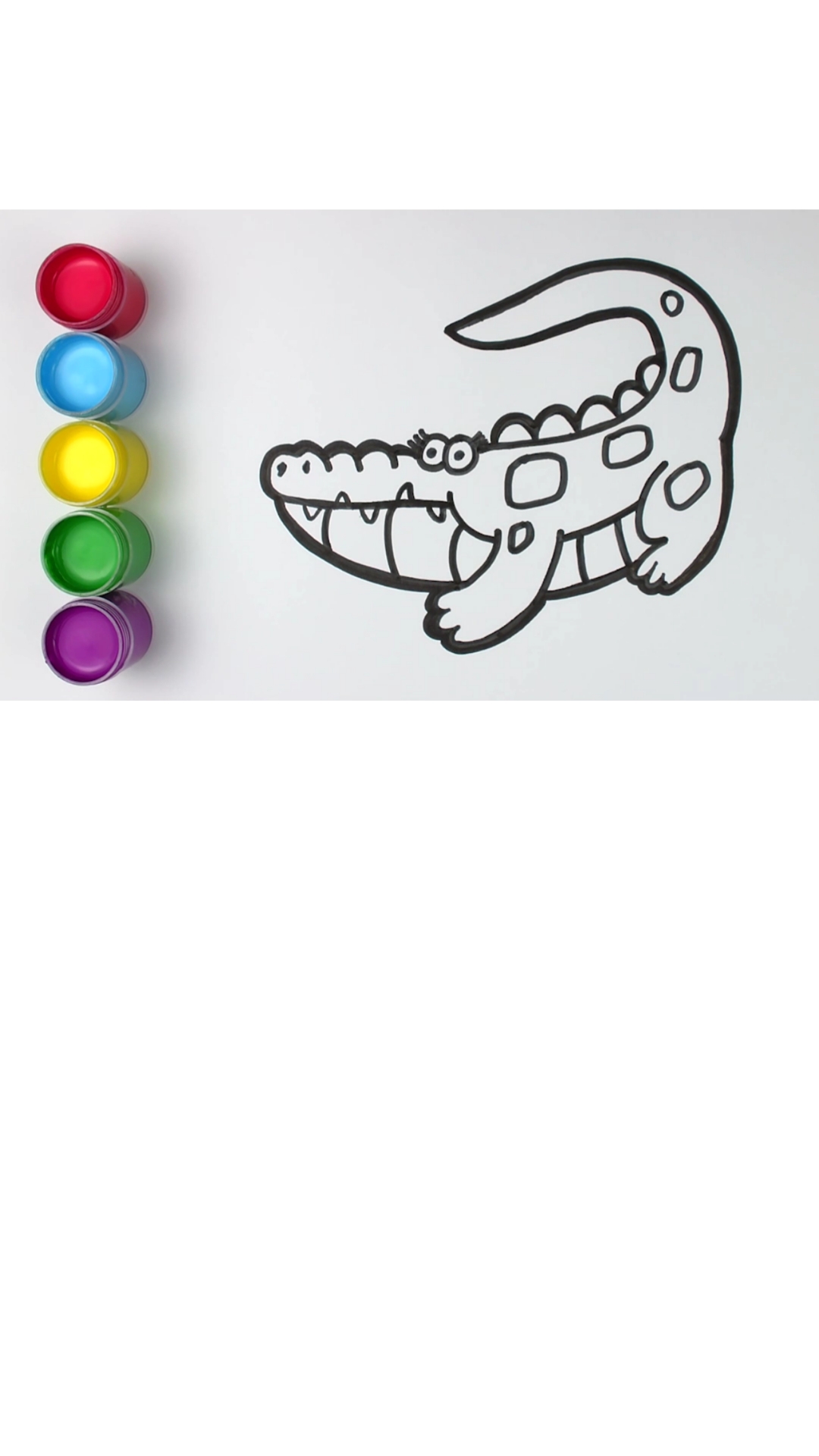 #儿童绘画着色启蒙#儿童简笔画鳄鱼的绘画和着色