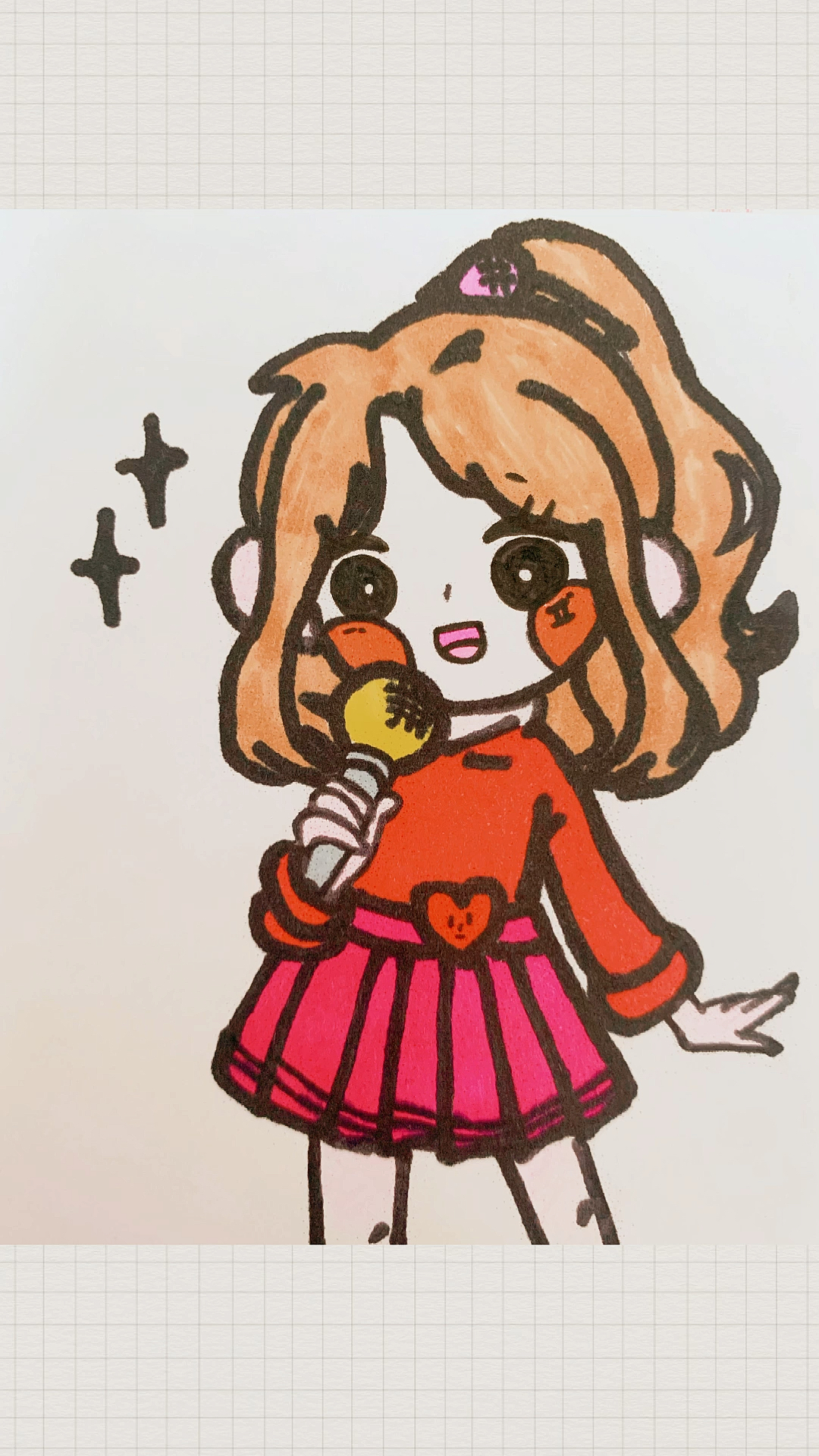 #简笔画#可爱卡通女孩简笔画～