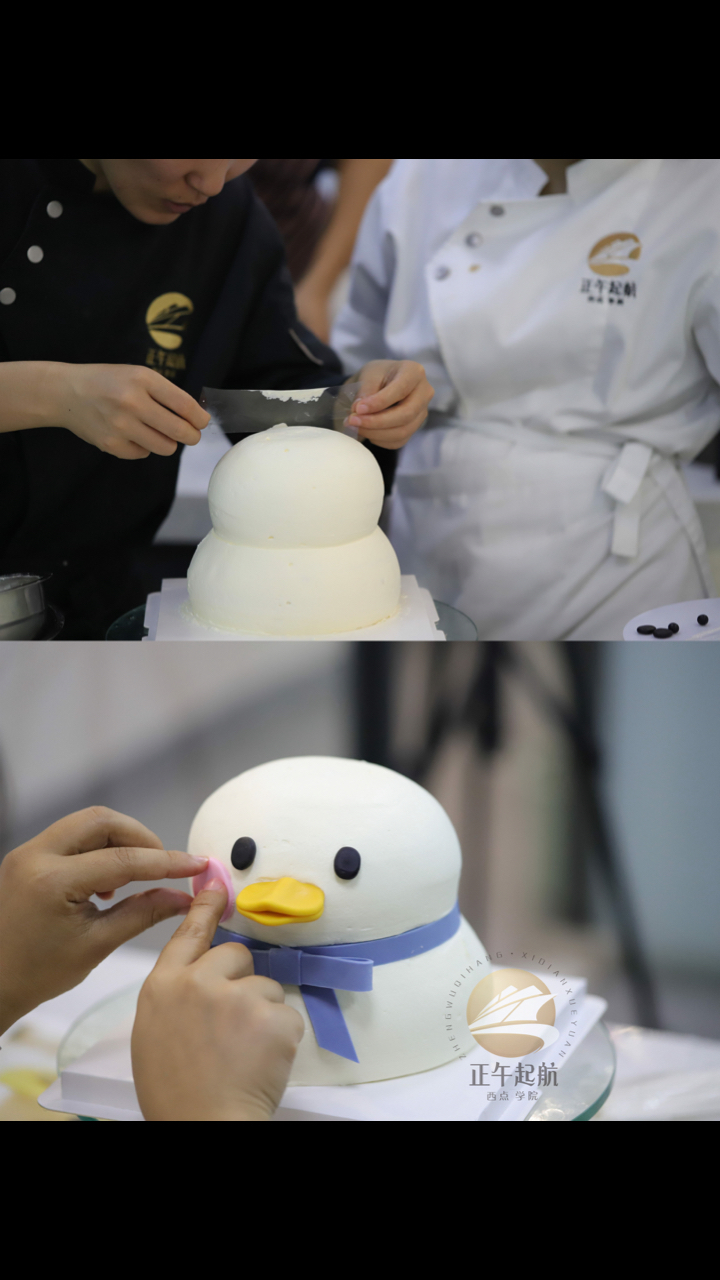 异型蛋糕卡通立体蛋糕鸭子造型蛋糕蛋糕培训烘焙培训超级可爱的立体小鸭